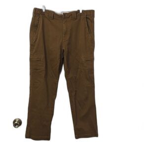 The Territory Ahead Work Cargo Straight Pants Mens 37/29 Brown Elastic Waist